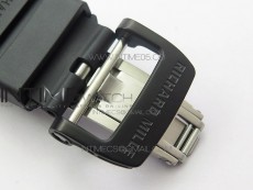 RM011 Carbon Case Carbon Bezel Chronograph KVF 1:1 Best Edition Skeleton Dial on Black Rubber Strap A7750