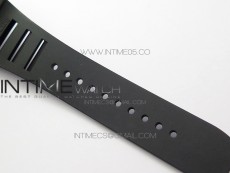 RM011 Carbon Case Carbon Bezel Chronograph KVF 1:1 Best Edition Skeleton Dial(Red Inner Bezel) on Black Rubber Strap A7750