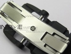 RM011 Carbon Case Carbon Bezel Chronograph KVF 1:1 Best Edition Skeleton Dial(Red Inner Bezel) on Black Rubber Strap A7750