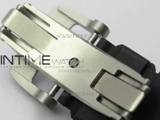 RM011 Titanium Case Carbon Bezel Chronograph KVF 1:1 Best Edition Skeleton Dial Blue Crown on Black Rubber Strap A7750
