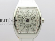 Vanguard V45 SS ZF Best Edition White Textured Dial on White Rubber Strap MIYOTA 9015