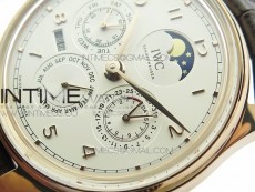 Portuguese Real PR Real Annual Calendar IW503302 RG V9F Best Edition White Dial Brown Leather Strap A52610