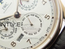 Portuguese Real PR Real Annual Calendar IW503302 RG V9F Best Edition White Dial Brown Leather Strap A52610