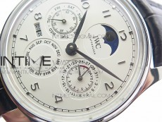 Portuguese Real PR Real Annual Calendar IW503305 V9F Best Edition White Dial Black Leather Strap A52610