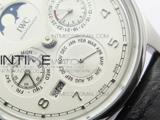 Portuguese Real PR Real Annual Calendar IW503305 V9F Best Edition White Dial Black Leather Strap A52610