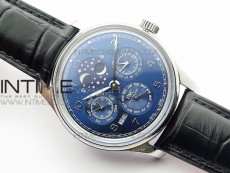 Portuguese Real PR Real Annual Calendar IW503401 V9F Best Edition Blue Dial Black Leather Strap A52610