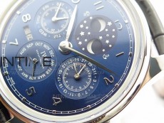 Portuguese Real PR Real Annual Calendar IW503401 V9F Best Edition Blue Dial Black Leather Strap A52610