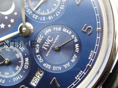 Portuguese Real PR Real Annual Calendar IW503401 V9F Best Edition Blue Dial Black Leather Strap A52610