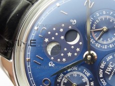 Portuguese Real PR Real Annual Calendar IW503401 V9F Best Edition Blue Dial Black Leather Strap A52610