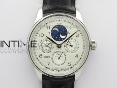 Portuguese Real PR Real Annual Calendar IW503406 V9F Best Edition White Dial Black Leather Strap A52610