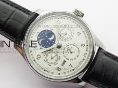 Portuguese Real PR Real Annual Calendar IW503406 V9F Best Edition White Dial Black Leather Strap A52610
