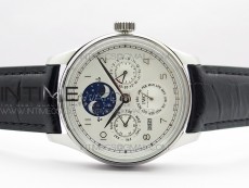 Portuguese Real PR Real Annual Calendar IW503406 V9F Best Edition White Dial Black Leather Strap A52610