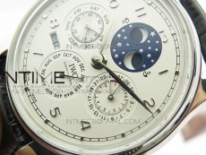 Portuguese Real PR Real Annual Calendar IW503406 V9F Best Edition White Dial Black Leather Strap A52610