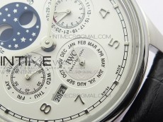 Portuguese Real PR Real Annual Calendar IW503406 V9F Best Edition White Dial Black Leather Strap A52610