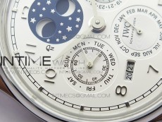 Portuguese Real PR Real Annual Calendar IW503406 V9F Best Edition White Dial Black Leather Strap A52610