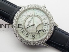 Rendez-Vous Night & Day SS Diamonds Bezel ZF 1:1 Best Edition White MOP Dial on Black Leather Strap A898
