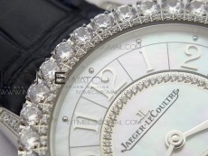 Rendez-Vous Night & Day SS Diamonds Bezel ZF 1:1 Best Edition White MOP Dial on Black Leather Strap A898