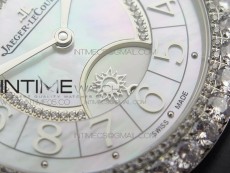 Rendez-Vous Night & Day SS Diamonds Bezel ZF 1:1 Best Edition White MOP Dial on Black Leather Strap A898