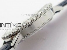 Rendez-Vous Night & Day SS Diamonds Bezel ZF 1:1 Best Edition White MOP Dial on Black Leather Strap A898
