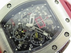 RM11-03 SS KVF 1:1 Best Edition Crystal Skeleton Dial on Red Rubber Strap A7750