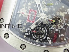 RM11-03 SS KVF 1:1 Best Edition Crystal Skeleton Dial on Red Rubber Strap A7750