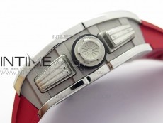 RM11-03 SS KVF 1:1 Best Edition Crystal Skeleton Dial on Red Rubber Strap A7750