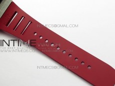RM11-03 SS KVF 1:1 Best Edition Crystal Skeleton Dial on Red Rubber Strap A7750