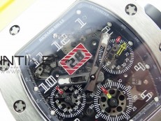 RM11-03 SS KVF 1:1 Best Edition Crystal Skeleton Dial on Yellow Rubber Strap A7750