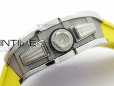 RM11-03 SS KVF 1:1 Best Edition Crystal Skeleton Dial on Yellow Rubber Strap A7750