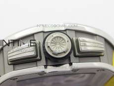 RM11-03 SS KVF 1:1 Best Edition Crystal Skeleton Dial on Yellow Rubber Strap A7750