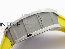 RM11-03 SS KVF 1:1 Best Edition Crystal Skeleton Dial on Yellow Rubber Strap A7750