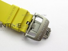 RM11-03 SS KVF 1:1 Best Edition Crystal Skeleton Dial on Yellow Rubber Strap A7750