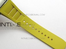 RM11-03 SS KVF 1:1 Best Edition Crystal Skeleton Dial on Yellow Rubber Strap A7750