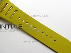 RM11-03 SS KVF 1:1 Best Edition Crystal Skeleton Dial on Yellow Rubber Strap A7750