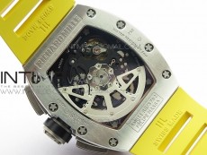RM11-03 SS KVF 1:1 Best Edition Crystal Skeleton Dial on Yellow Rubber Strap A7750