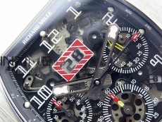 RM11-03 SS KVF 1:1 Best Edition Crystal Skeleton Dial on White Rubber Strap A7750