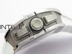 RM11-03 SS KVF 1:1 Best Edition Crystal Skeleton Dial on White Rubber Strap A7750
