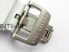 RM11-03 SS KVF 1:1 Best Edition Crystal Skeleton Dial on White Rubber Strap A7750