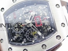 RM11-03 SS KVF 1:1 Best Edition Crystal Skeleton Dial on Camo Rubber Strap A7750