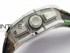 RM11-03 SS KVF 1:1 Best Edition Crystal Skeleton Dial on Camo Rubber Strap A7750