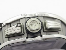 RM11-03 SS KVF 1:1 Best Edition Crystal Skeleton Dial on Black Rubber Strap A7750