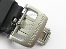RM11-03 SS KVF 1:1 Best Edition Crystal Skeleton Dial on Black Rubber Strap A7750