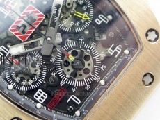 RM11-03 RG KVF 1:1 Best Edition Crystal Skeleton Dial on White Rubber Strap A7750