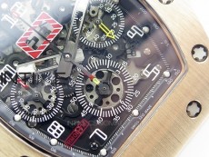 RM11-03 RG KVF 1:1 Best Edition Crystal Skeleton Dial on White Rubber Strap A7750