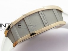 RM11-03 RG KVF 1:1 Best Edition Crystal Skeleton Dial on White Rubber Strap A7750