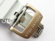 RM11-03 RG KVF 1:1 Best Edition Crystal Skeleton Dial on White Rubber Strap A7750