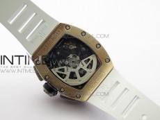 RM11-03 RG KVF 1:1 Best Edition Crystal Skeleton Dial on White Rubber Strap A7750