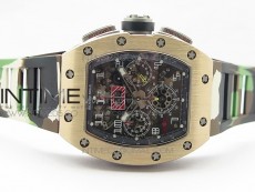 RM11-03 RG KVF 1:1 Best Edition Crystal Skeleton Dial on Camo Rubber Strap A7750