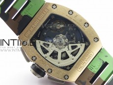 RM11-03 RG KVF 1:1 Best Edition Crystal Skeleton Dial on Camo Rubber Strap A7750