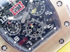 RM11-03 RG KVF 1:1 Best Edition Crystal Skeleton Dial on Yellow Rubber Strap A7750